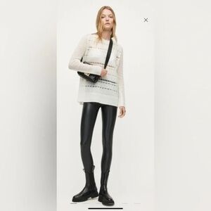 AllSaints Cora Faux Leather Leggings-Black-Size 4